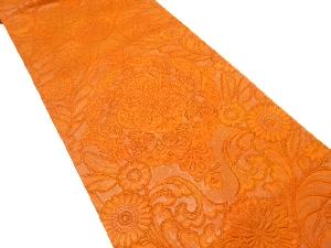 宮田織物製　華紋に花唐草模様織り出し　袋帯